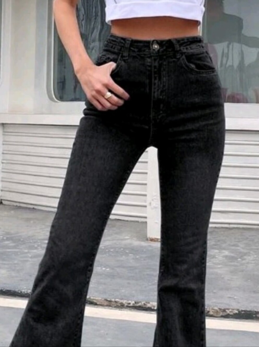 Shein Black Flare Leg Jeans size 24 BNWOT $42